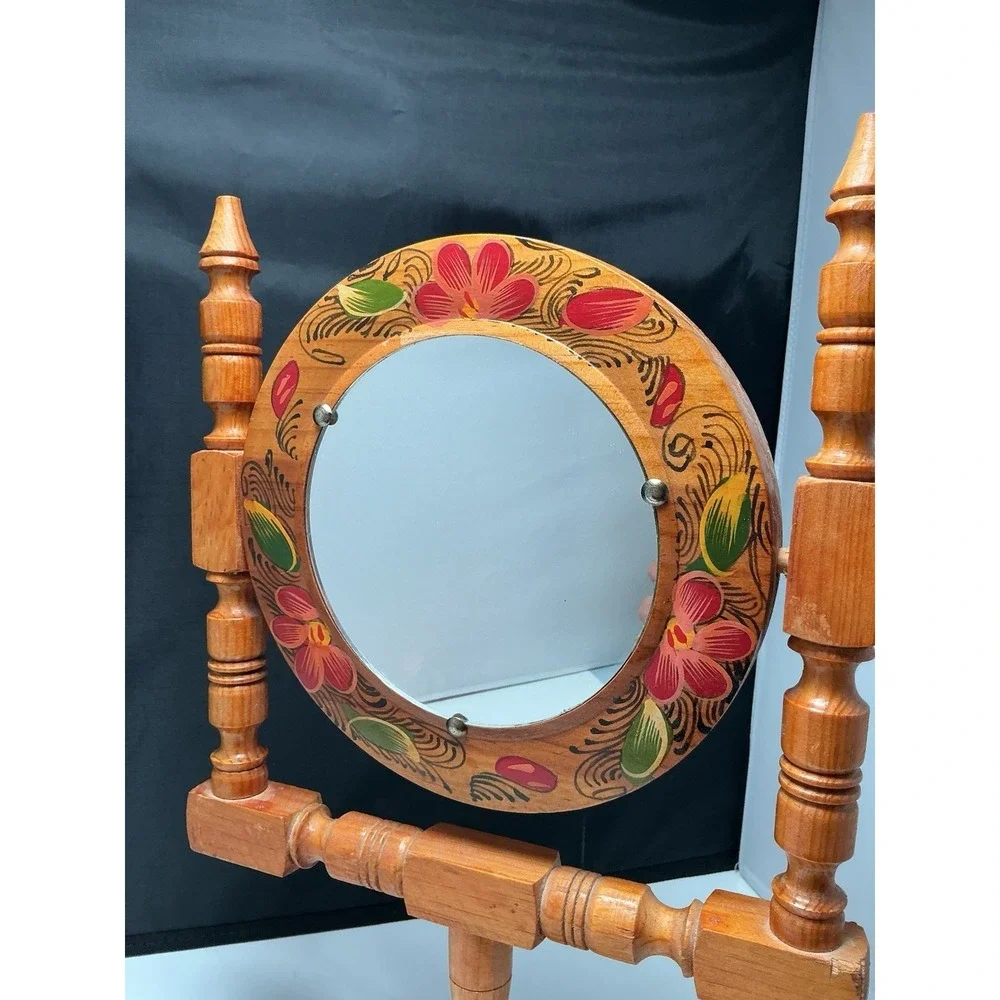 Vintage Painted Dresser Mirror Wood Frame BOHO Chic Retro‎ Farmhouse Decor